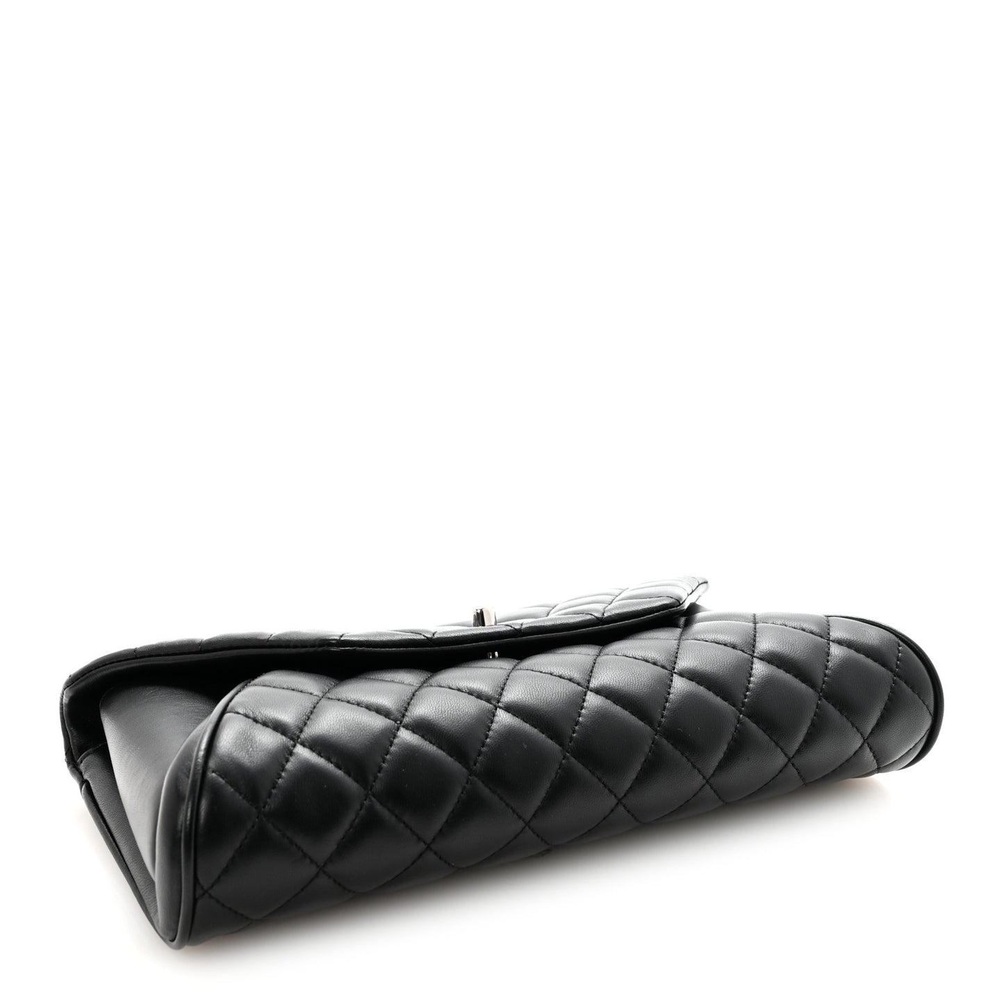 Lambskin Quilted Fold Up Again Clutch Black