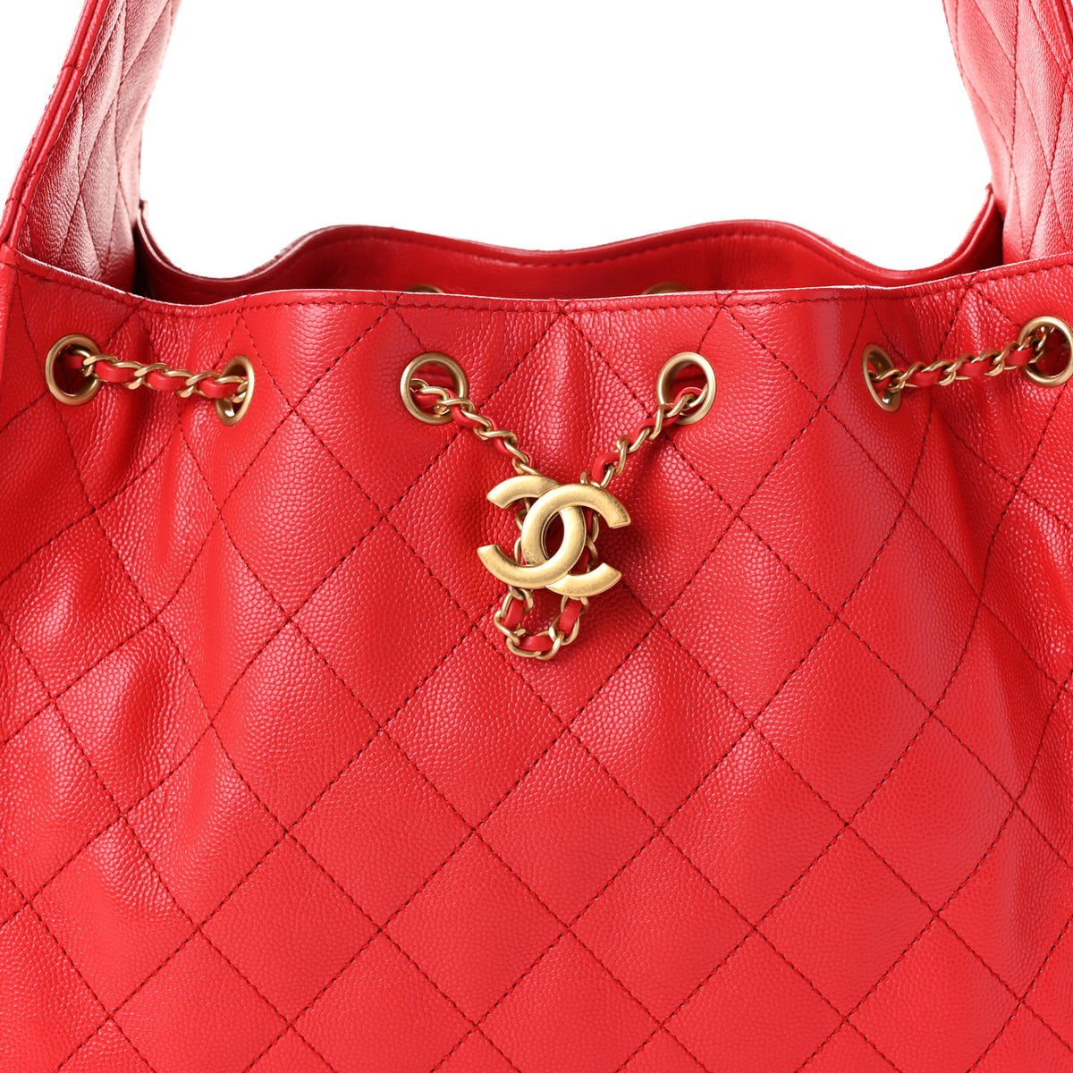 Caviar Quilted Small Chanel 25 Handbag Dark Red