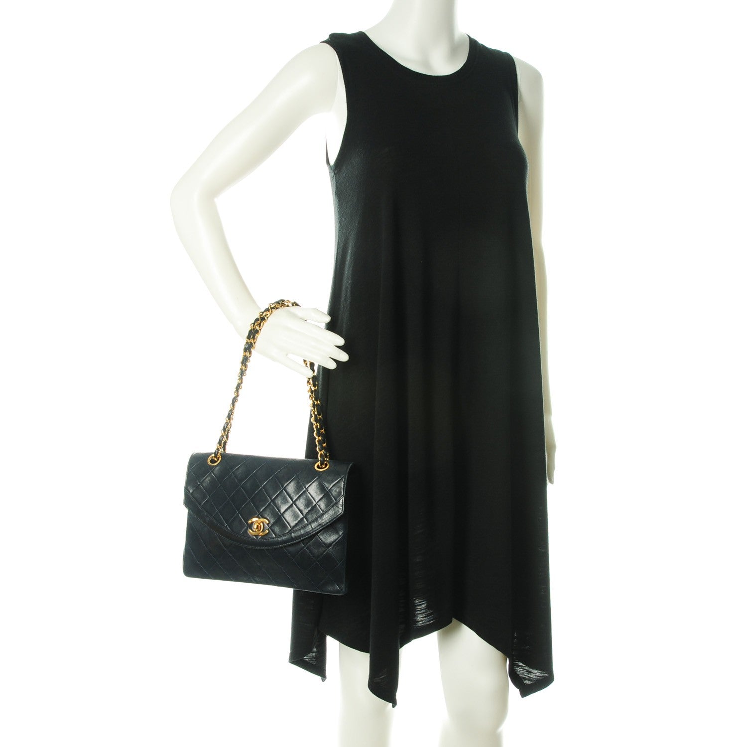 Chanel Lambskin Quilted Medium Single Flap Black 2 of 9