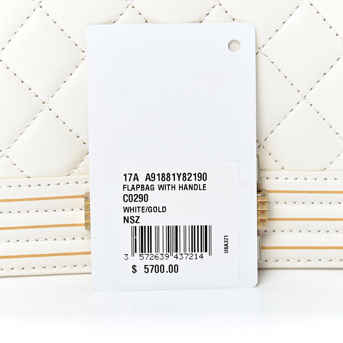 Lambskin Quilted Small Boy Studded Handle Flap White