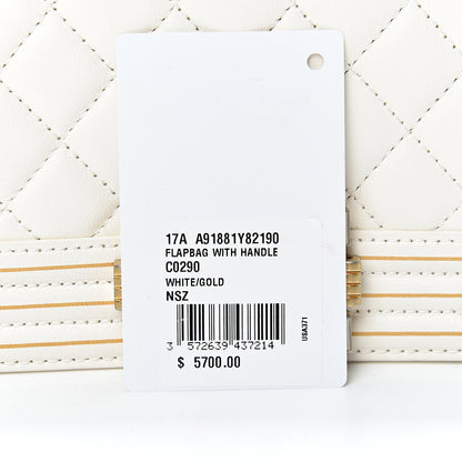 Chanel Lambskin Quilted Small Boy Studded Handle Flap White 14 of 15