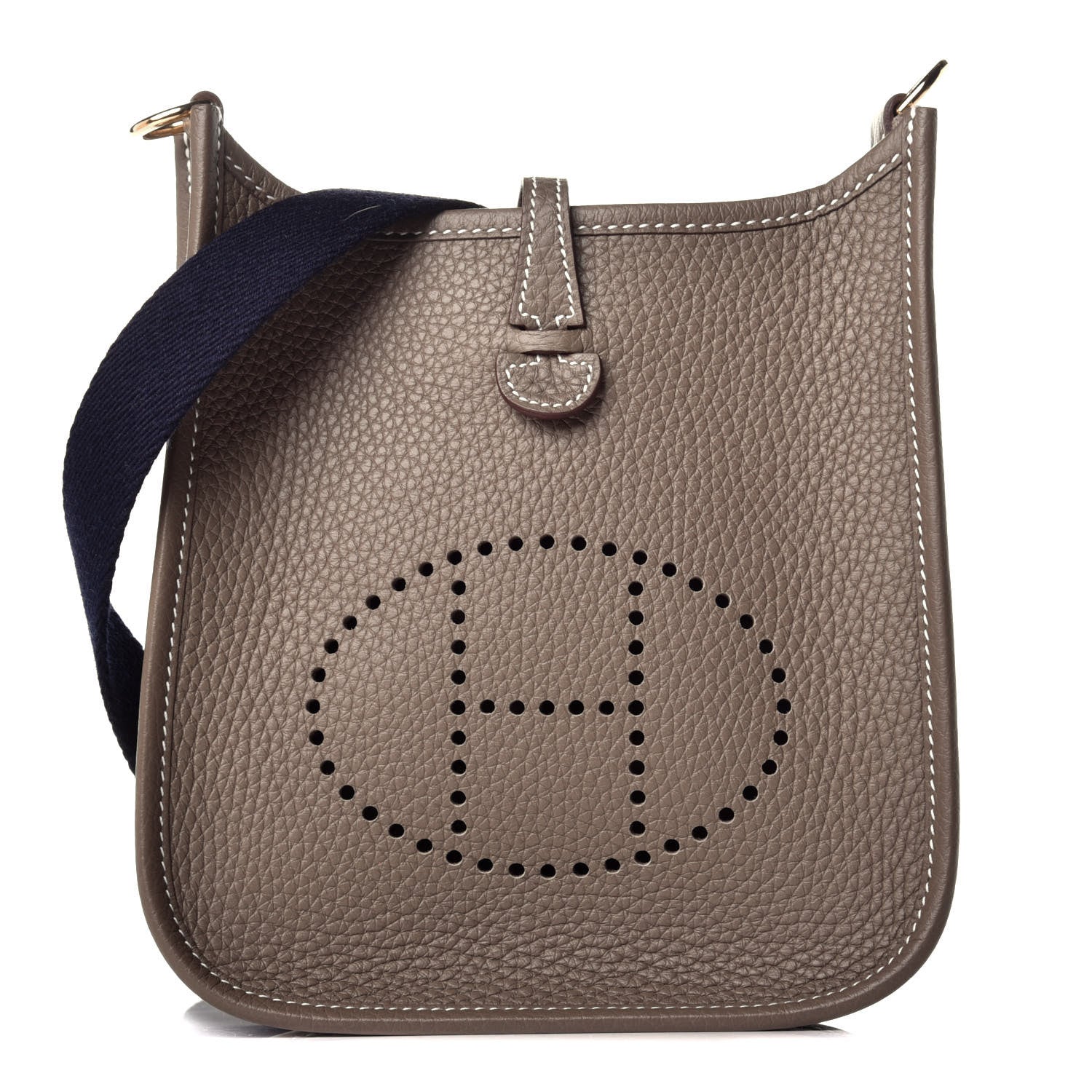Hermes Taurillon Clemence Amazone Evelyne TPM Etoupe Bleu Indigo 1 of 9
