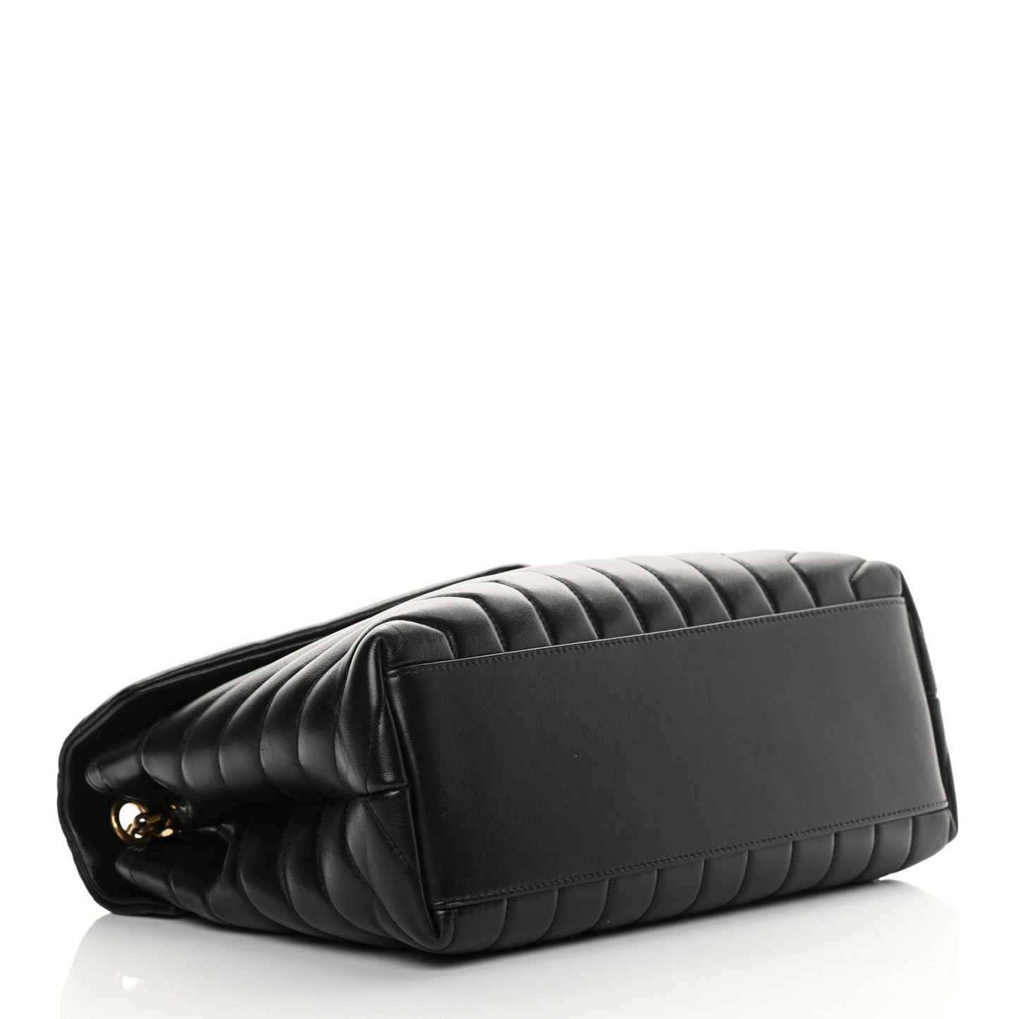 Calfskin Y Quilted Monogram Medium Loulou Chain Satchel Black