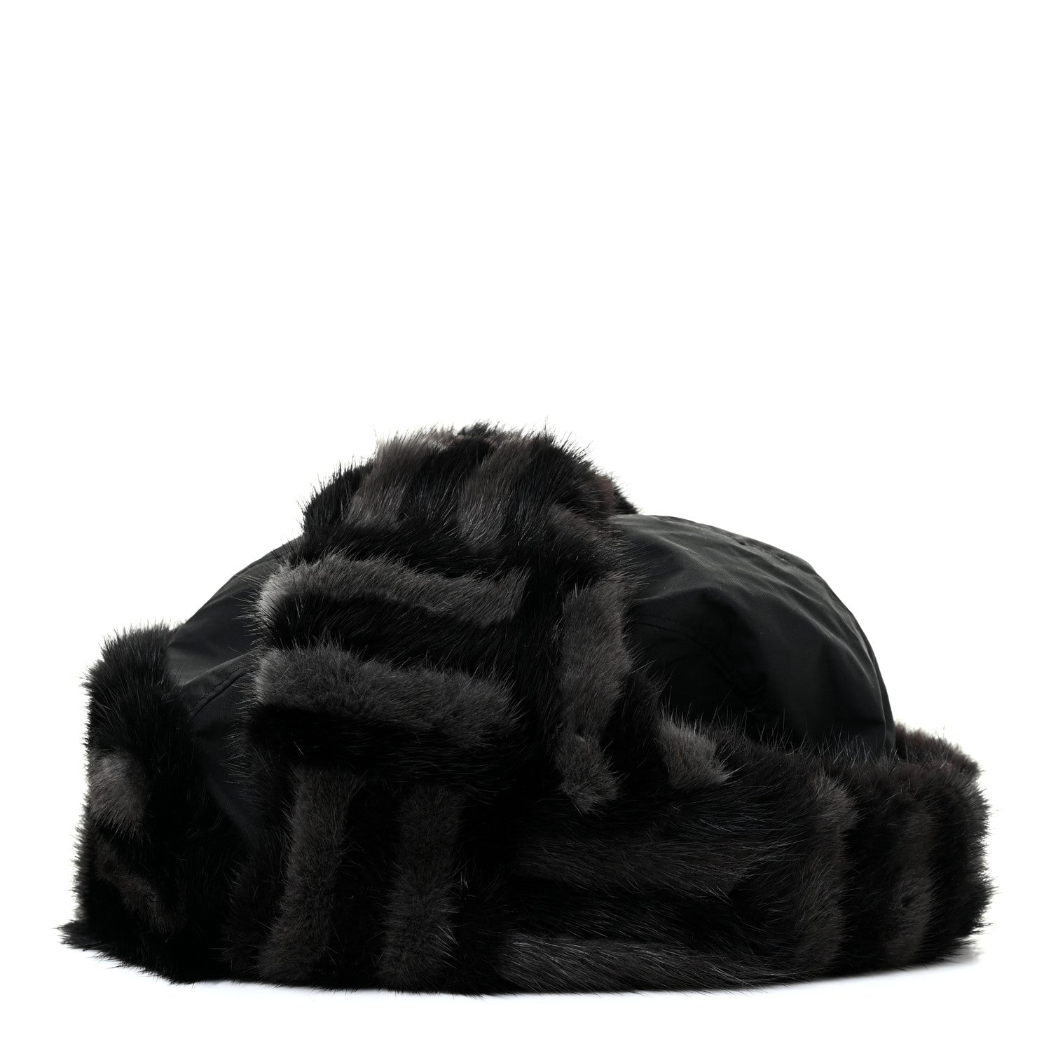 Louis Vuitton Polyester Silk Mink Fur Hat Black 3 of 5