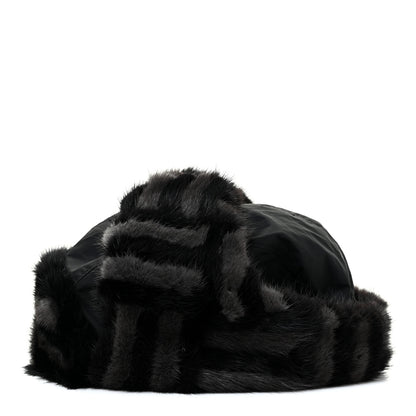 Louis Vuitton Polyester Silk Mink Fur Hat Black 3 of 5