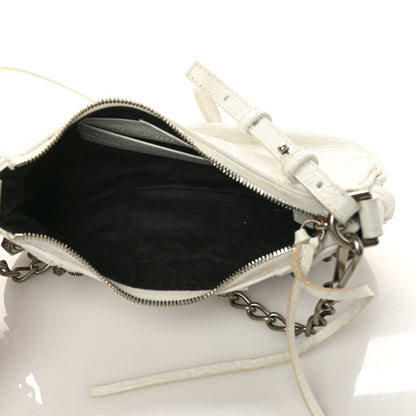 Balenciaga Agneau Arena Le Cagole Mini Purse With Chain Optic White 4 of 8