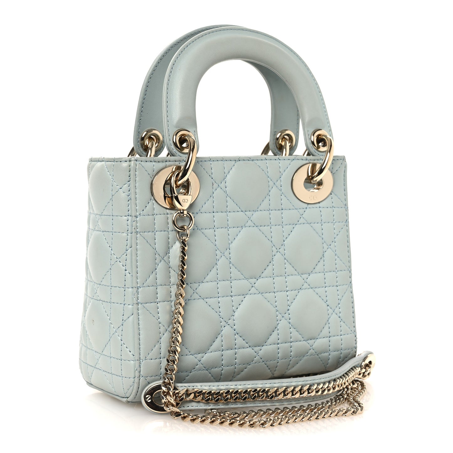 Lambskin Cannage Mini Lady Dior Blue