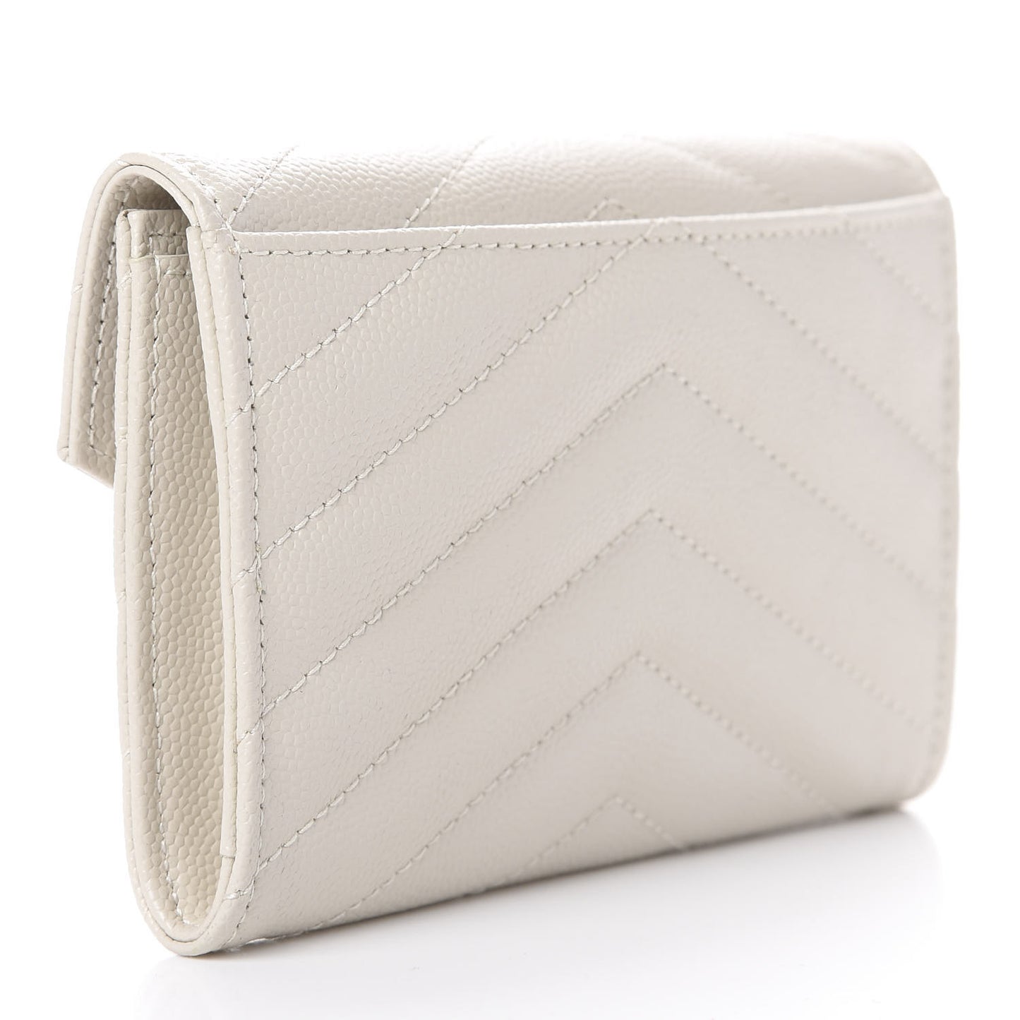 Grain De Poudre Matelasse Chevron Small Monogram Envelope Wallet Crema Soft