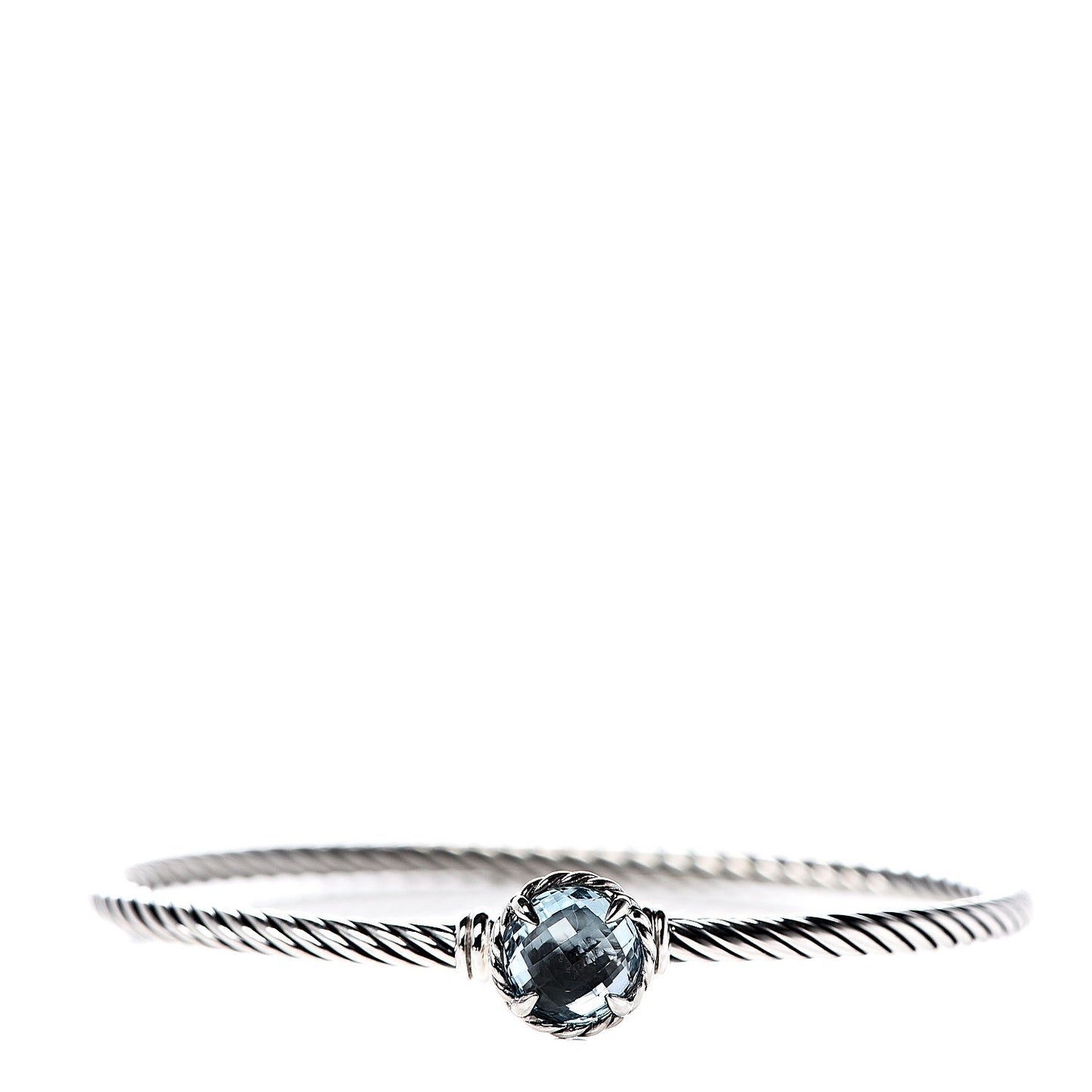 Sterling Silver Blue Topaz 3mm Chatelaine Bracelet