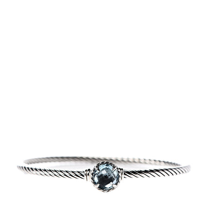 David Yurman Sterling Silver Blue Topaz 3mm Chatelaine Bracelet 1 of 4