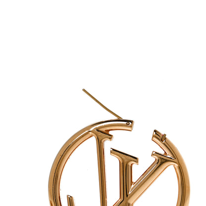 Louis Vuitton Metal Louise Hoop Earrings Gold 6 of 7