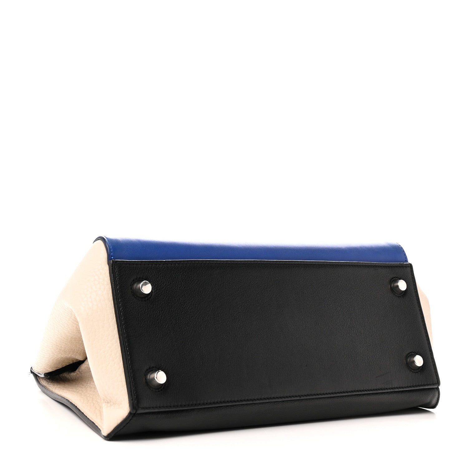 Celine Calfskin Medium Tri-Color Edge Shoulder Bag Blue Multicolor 4 of 11