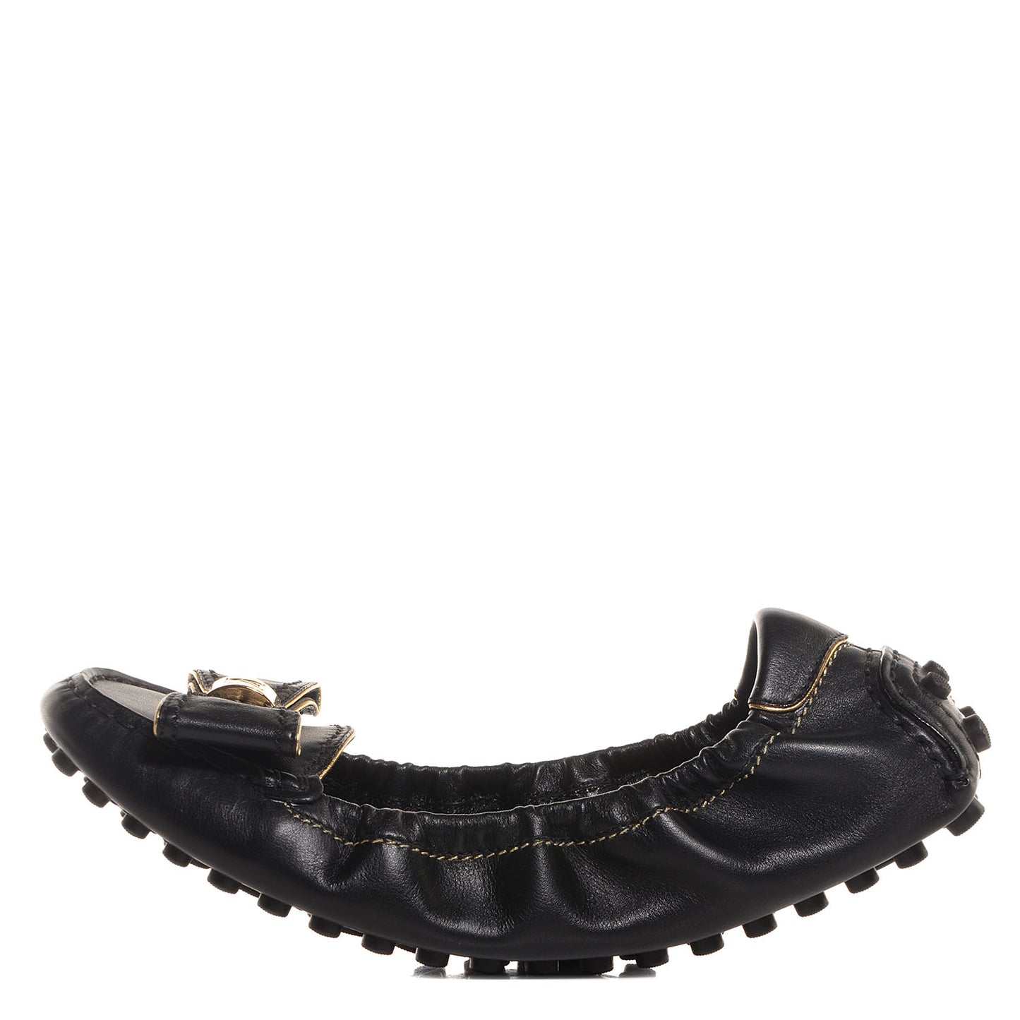 Leather Tempting Oxford Flats Black