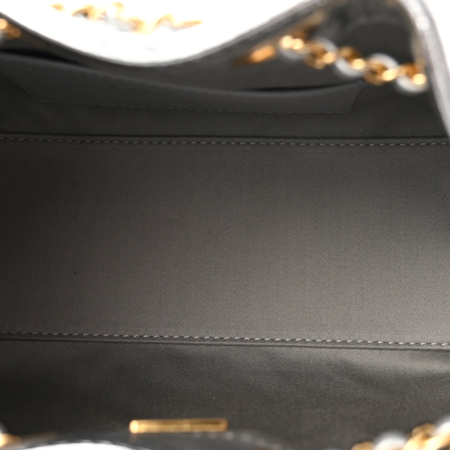 Metallic Aged Calfskin Quilted Mini Chanel 25 Handbag Silver