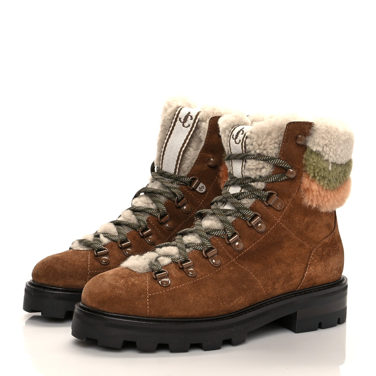 Suede Shearling Eshee Hiking Boots 37 Clove Nutmeg Mix