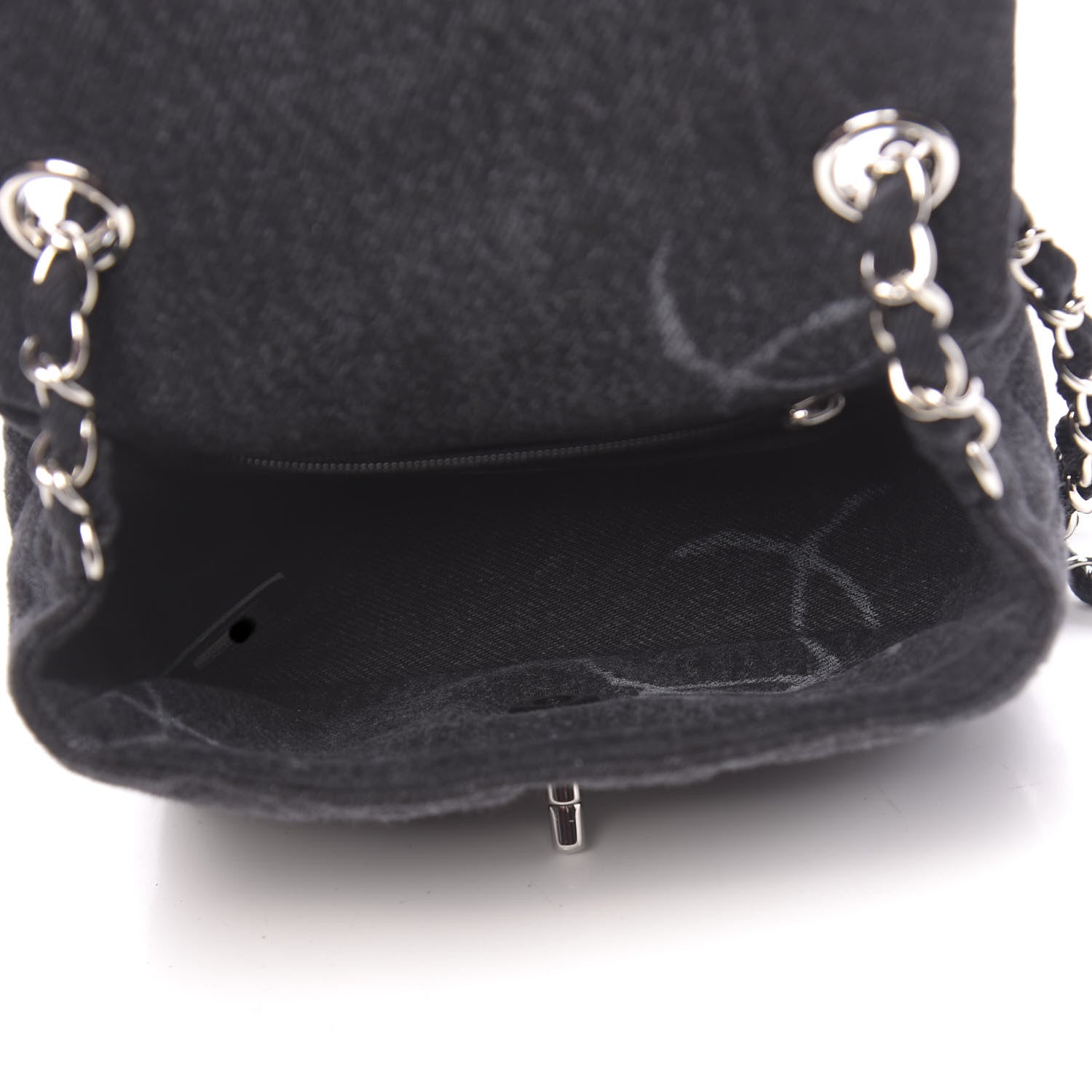 Chanel Denim CC Quilted Mini Square Flap Black 5 of 11