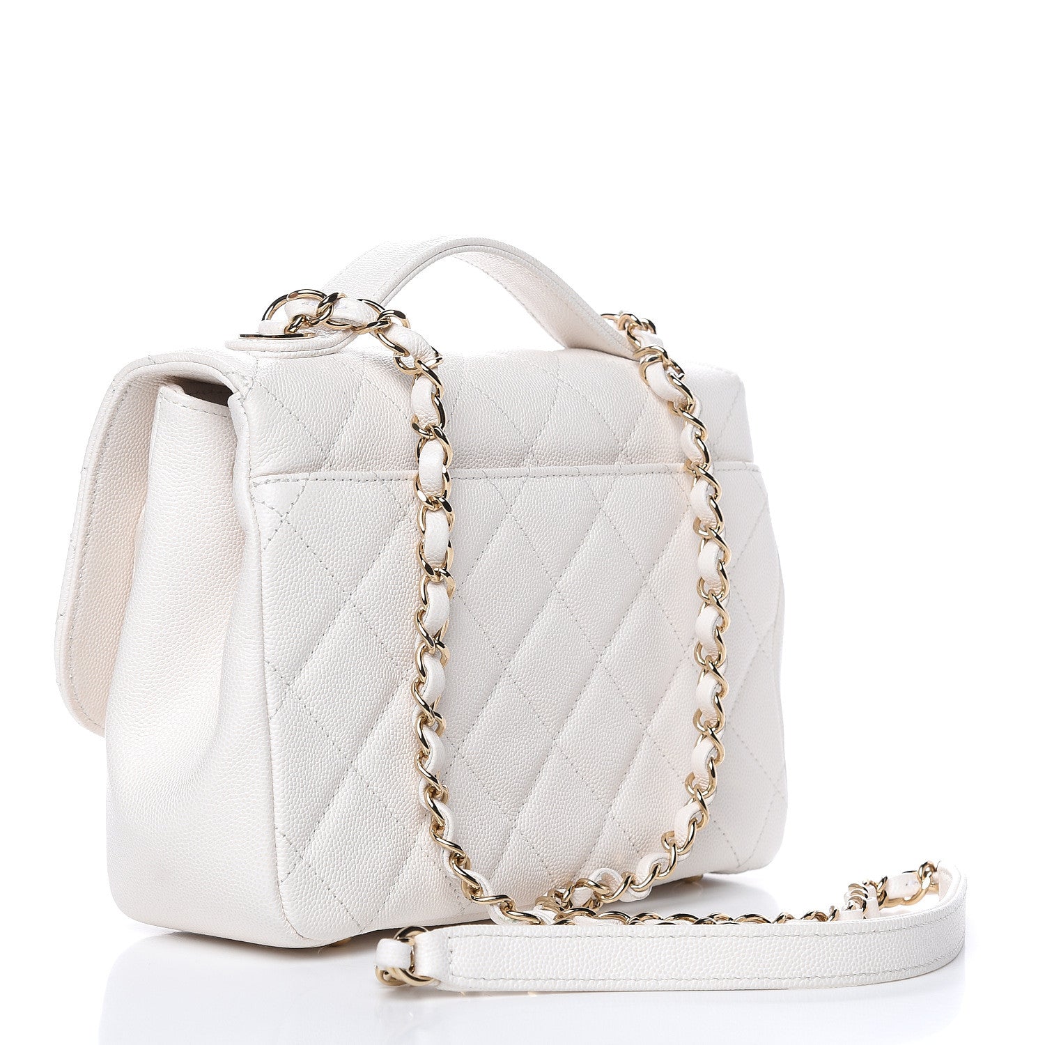Chanel Caviar Quilted Medium Business Affinity Flap White 3 of 17