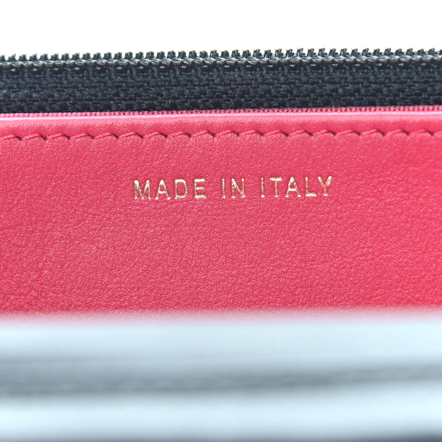 Calfskin Quilted Enchained Wallet On Chain WOC Black