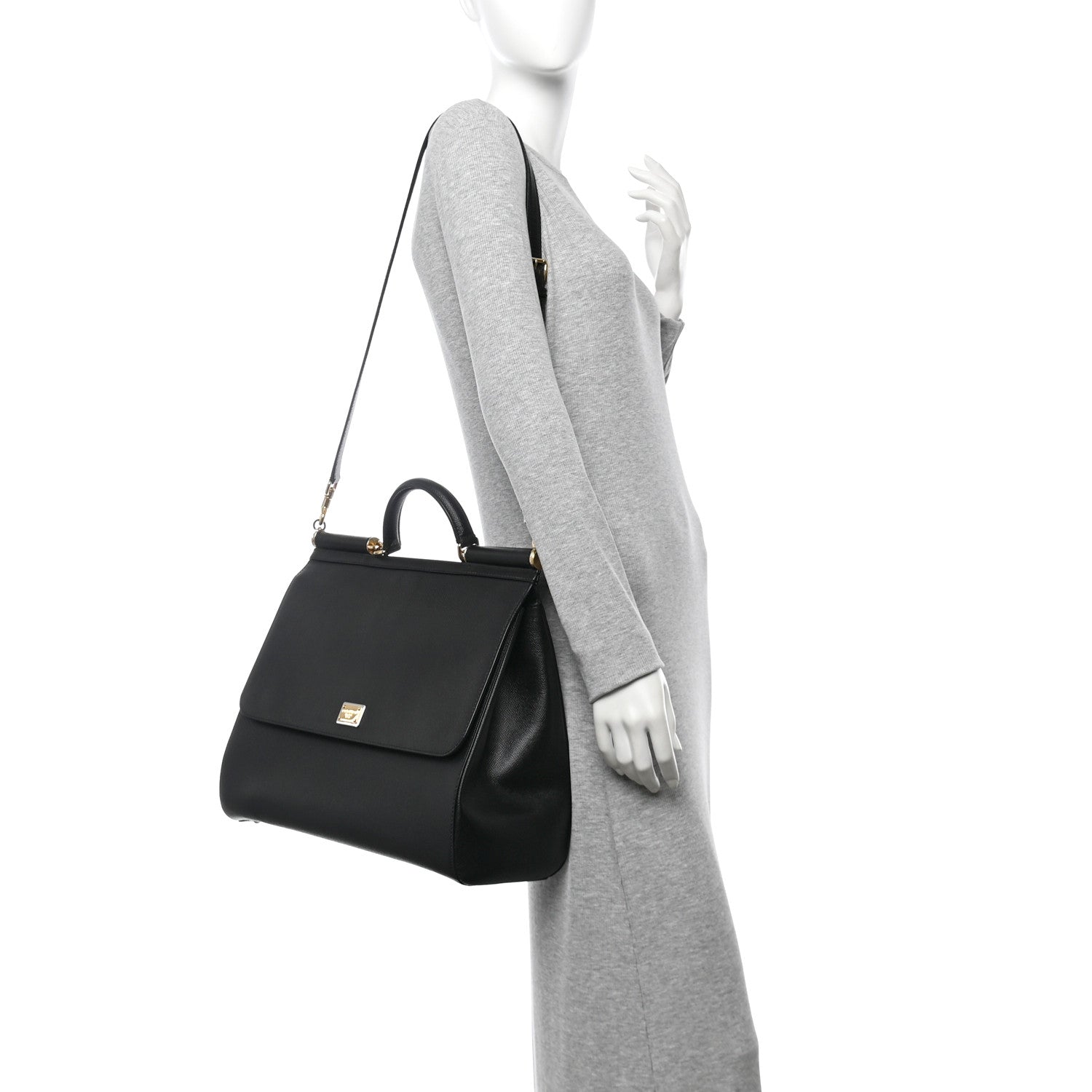 Dolce & Gabbana Dauphine Extra Large Miss Sicily Satchel Black 2 of 10