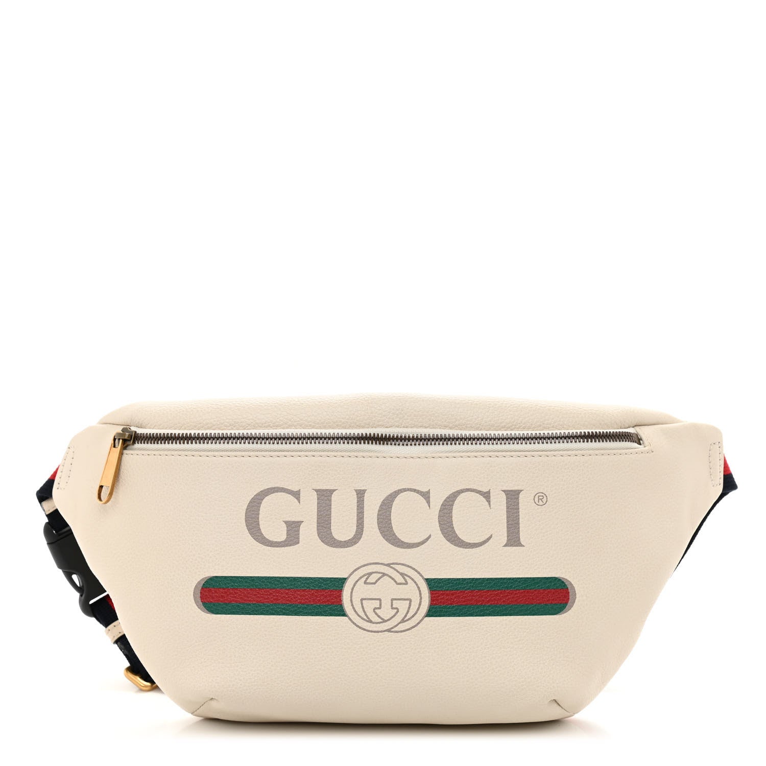 Gucci Grained Calfskin Logo Belt Bag White 1 of 8