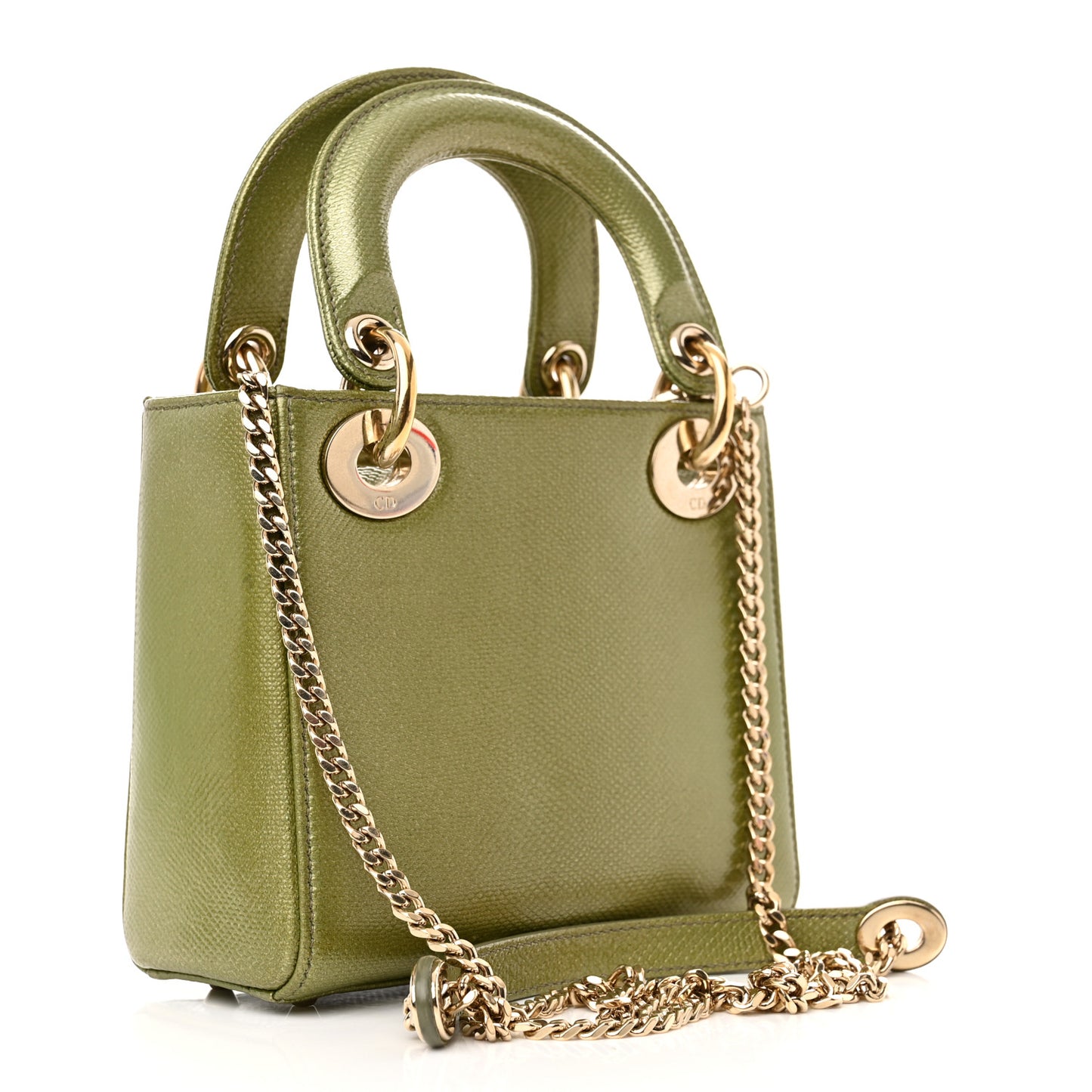 Metallic Lizard Mini Lady Dior Green