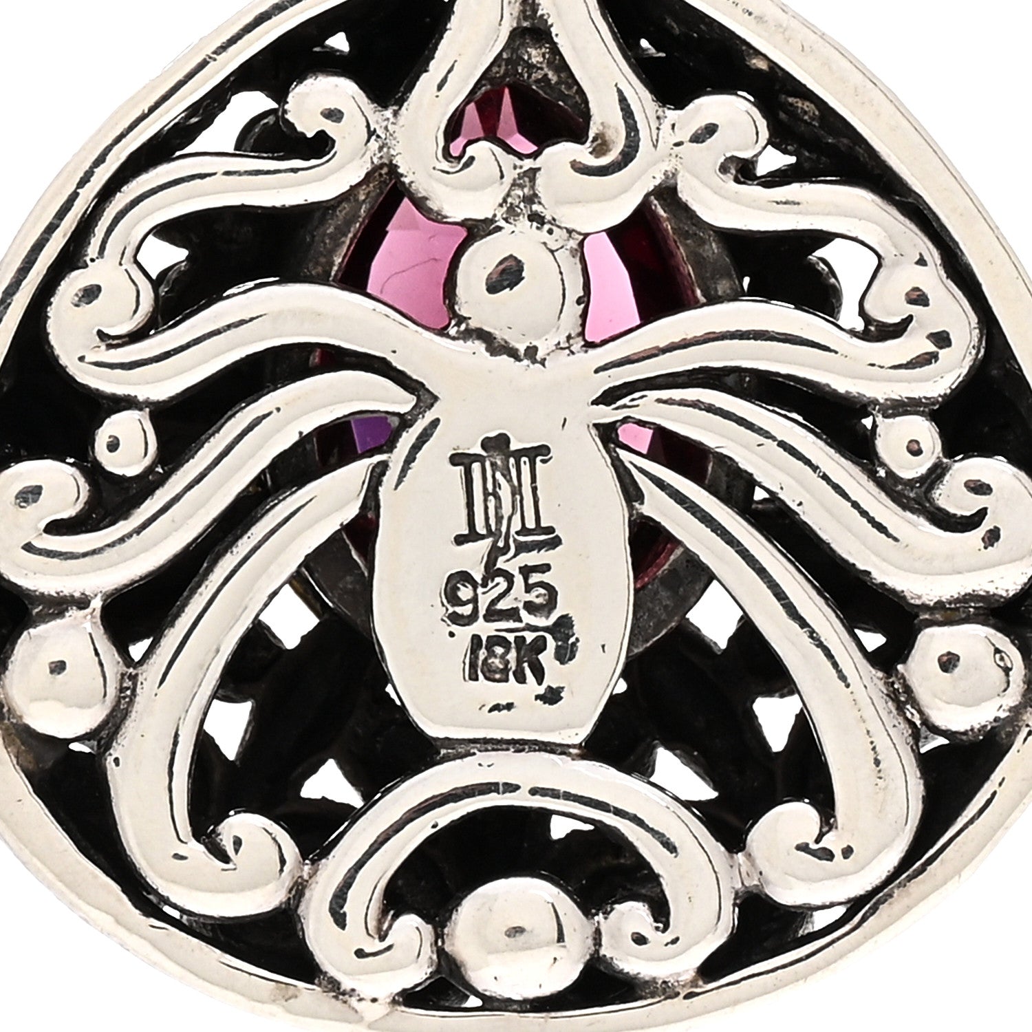 John Hardy Sterling Silver 18K Yellow Gold Rhodolite Garnet Jaisalmer Pendant 3 of 3