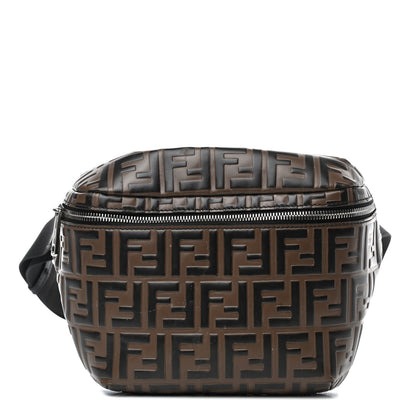 Fendi Vitello Century Bi-Color FF 1974 Embossed Belt Bag Maya Black 1 of 11