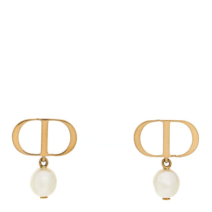 Christian Dior Pearl Petit CD Earrings Gold 1 of 5