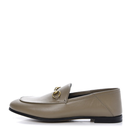 Gucci Lambskin Womens Brixton Horsebit Loafers 36.5 Mud 1 of 9