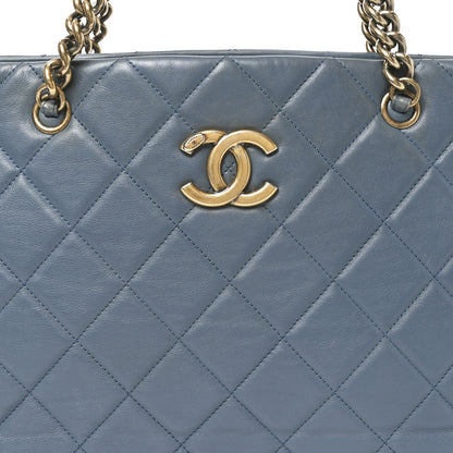 Chanel Calfskin Quilted Small CC Crown Tote Blue 8 of 10