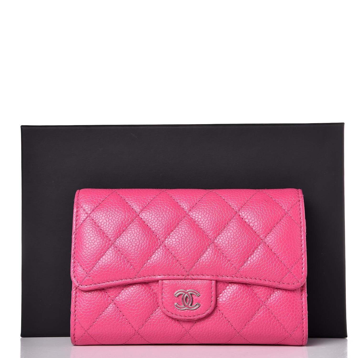 Chanel Caviar Quilted Small Flap Wallet Pink 11 of 11