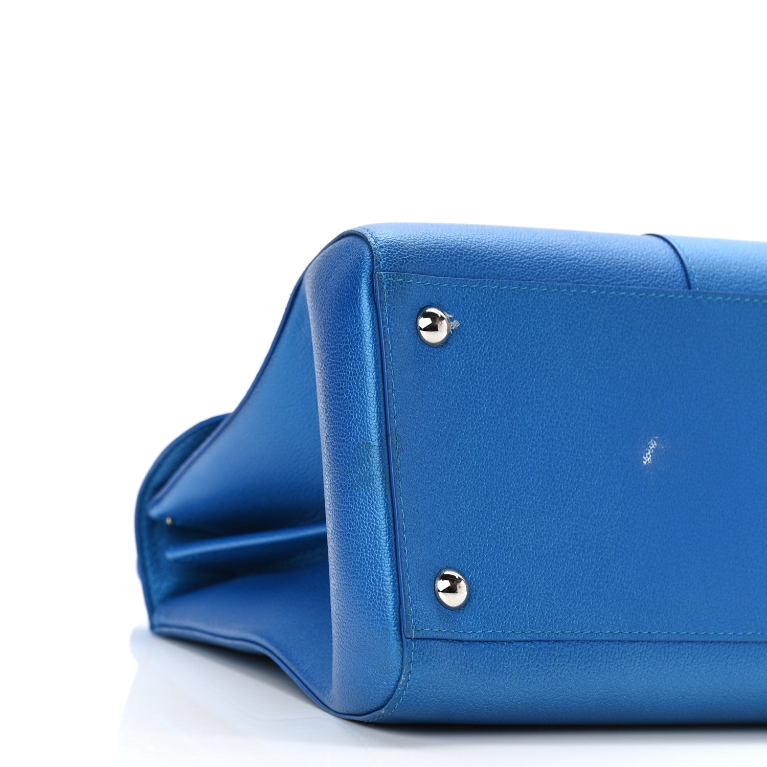 Delvaux Metallic Grained Calfskin MM Brillant Satchel Satin Electric 10 of 12