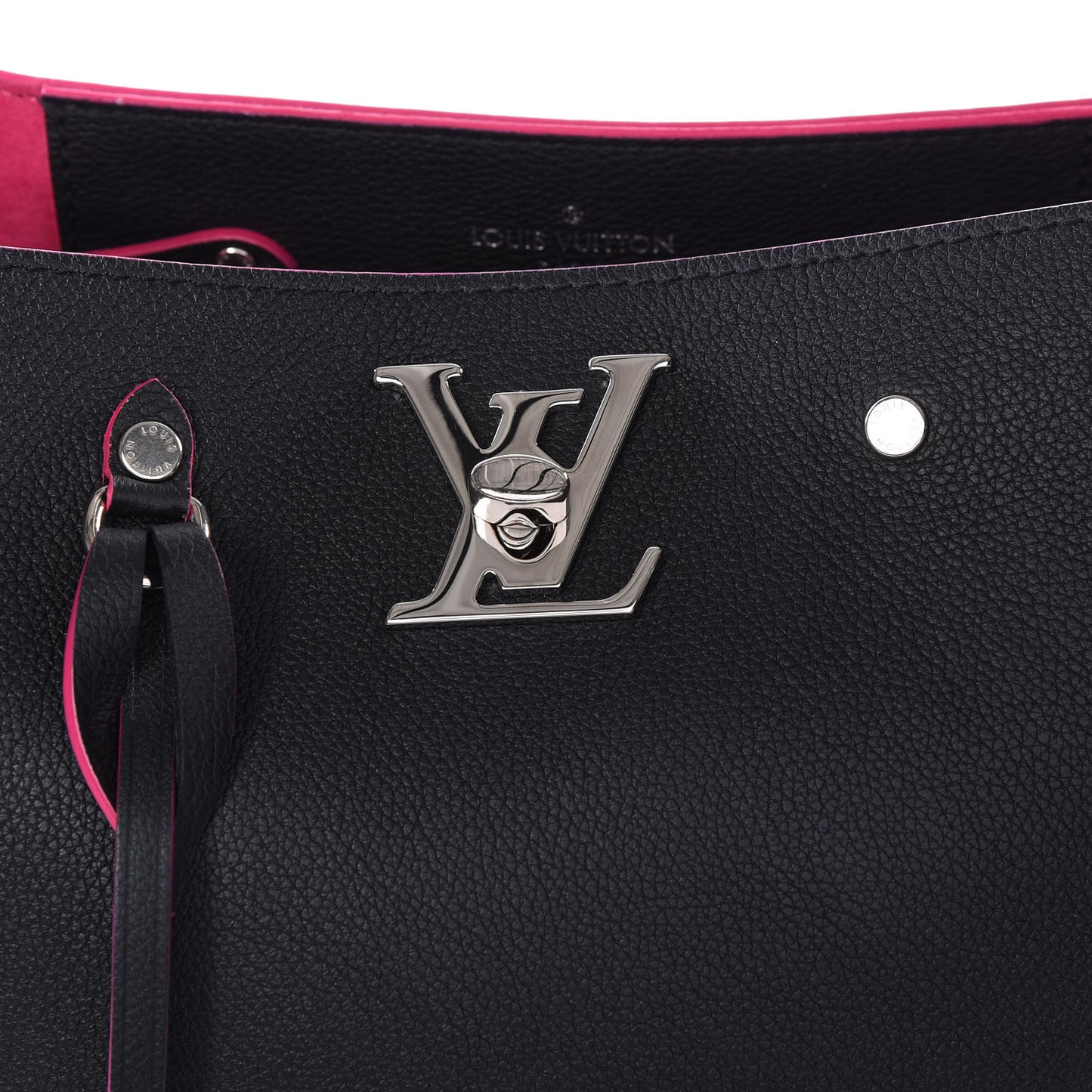 Calfskin Lockme Bucket Black