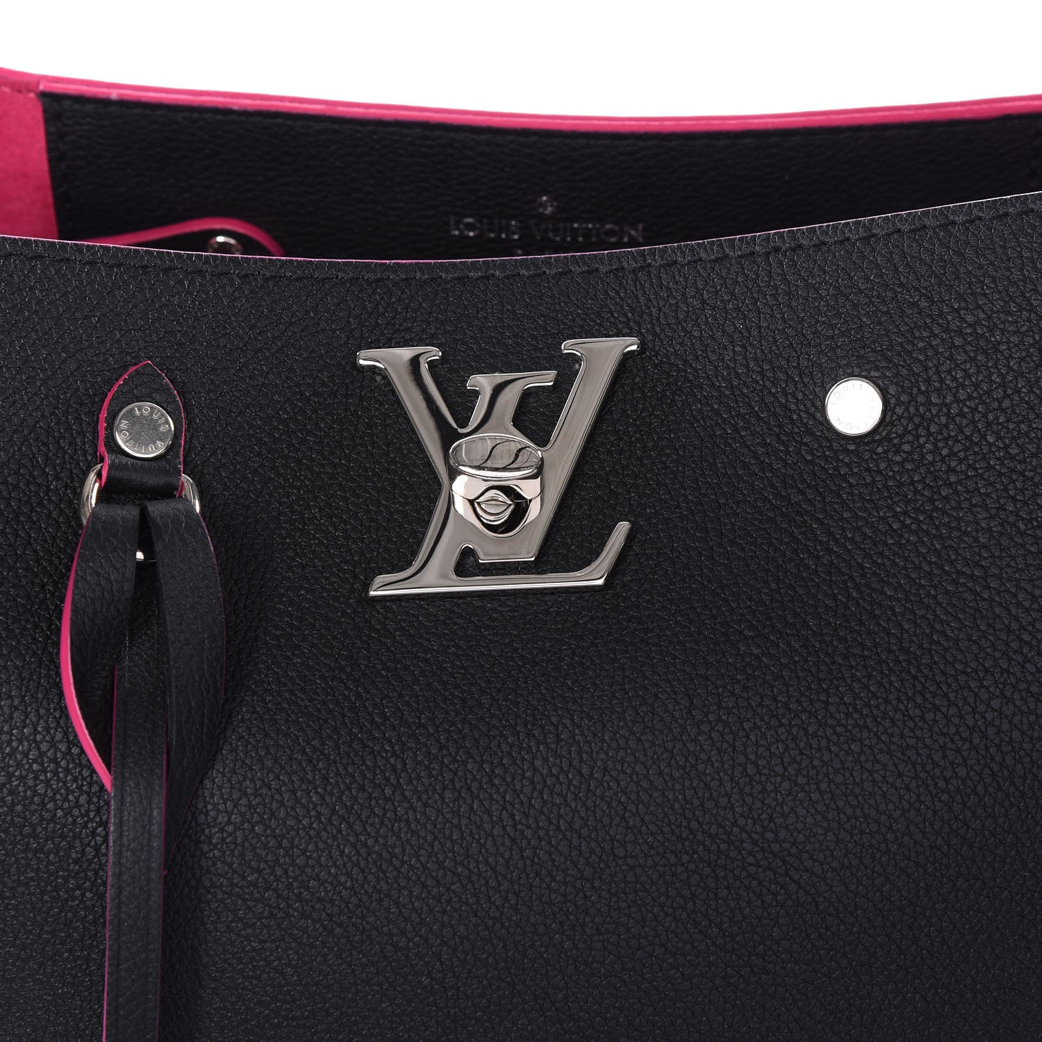 Louis Vuitton Calfskin Lockme Bucket Black 12 of 14