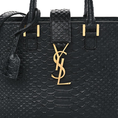 Saint Laurent Python Calfskin Embossed Monogram Baby Cabas Black 7 of 12