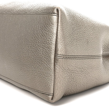 Gucci Metallic Pebbled Calfskin Medium Soho Chain Shoulder Bag Golden Beige 10 of 10
