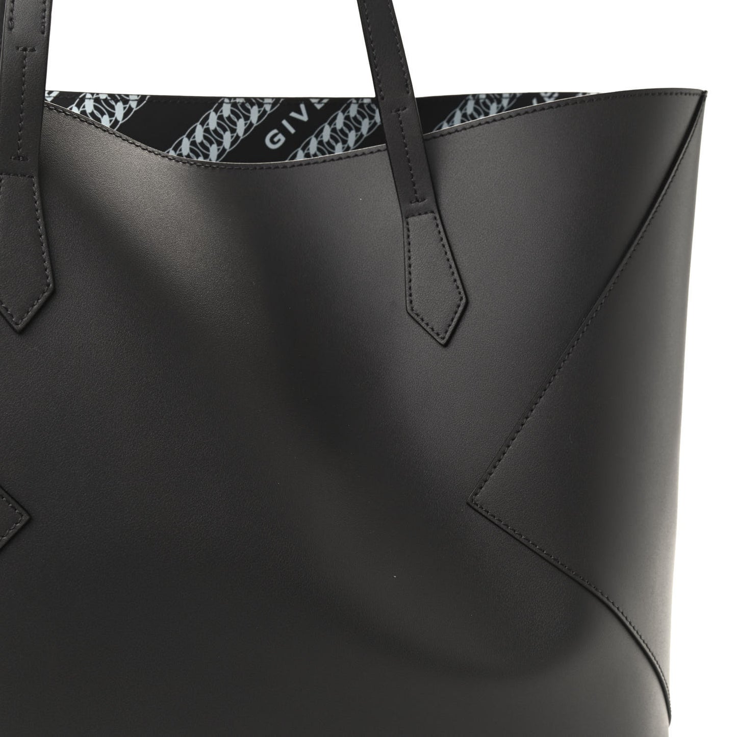 Smooth Calfskin Wing Shopper Tote Grey White