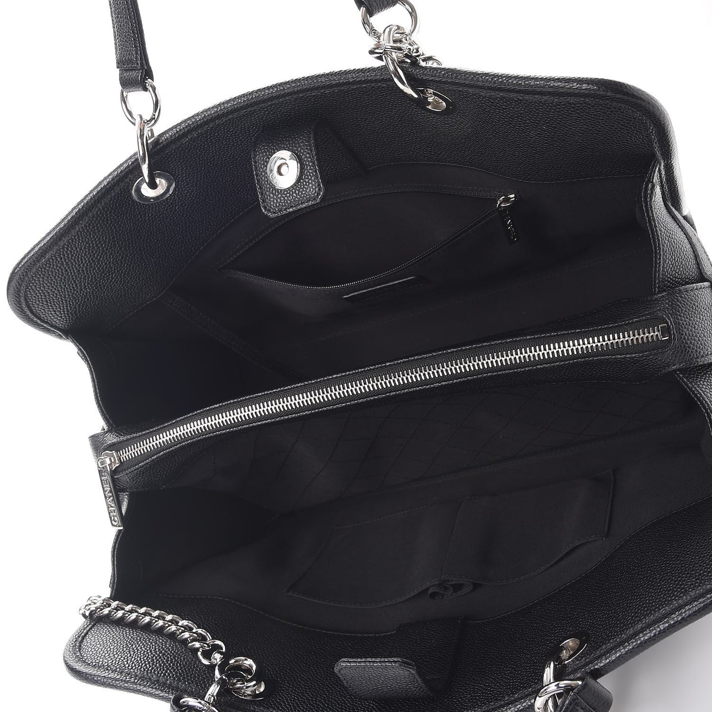 Caviar Stitched Shopping Tote Black