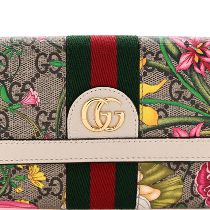 Gucci GG Supreme Monogram Flora Web Ophidia Continental Wallet White 8 of 10