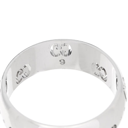 Gucci 18K White Gold 6mm Icon Band Ring 49 4.75 6 of 7