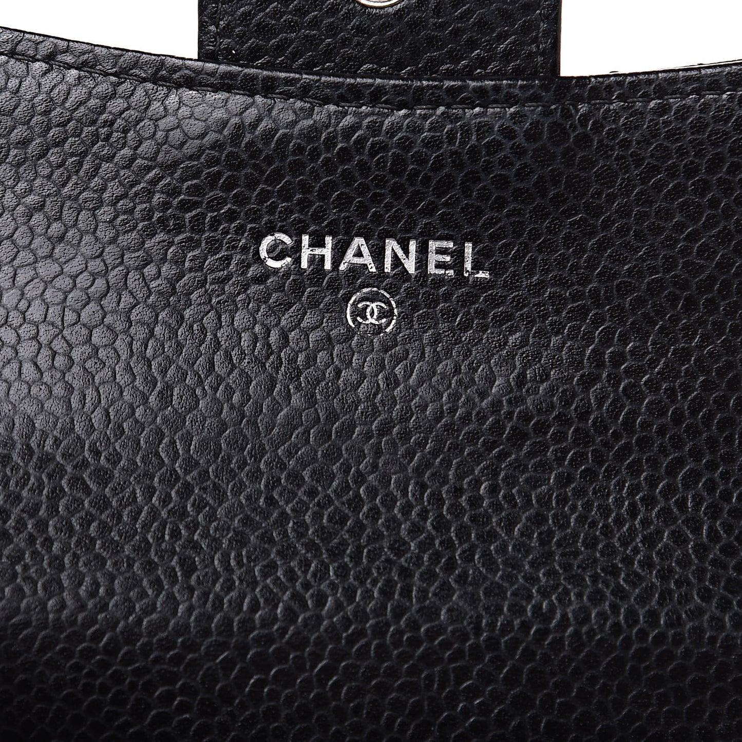 Caviar Quilted Flap Card Holder Black