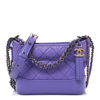 Chanel Aged Calfskin Quilted Small Gabrielle Hobo Purple 1 of 11