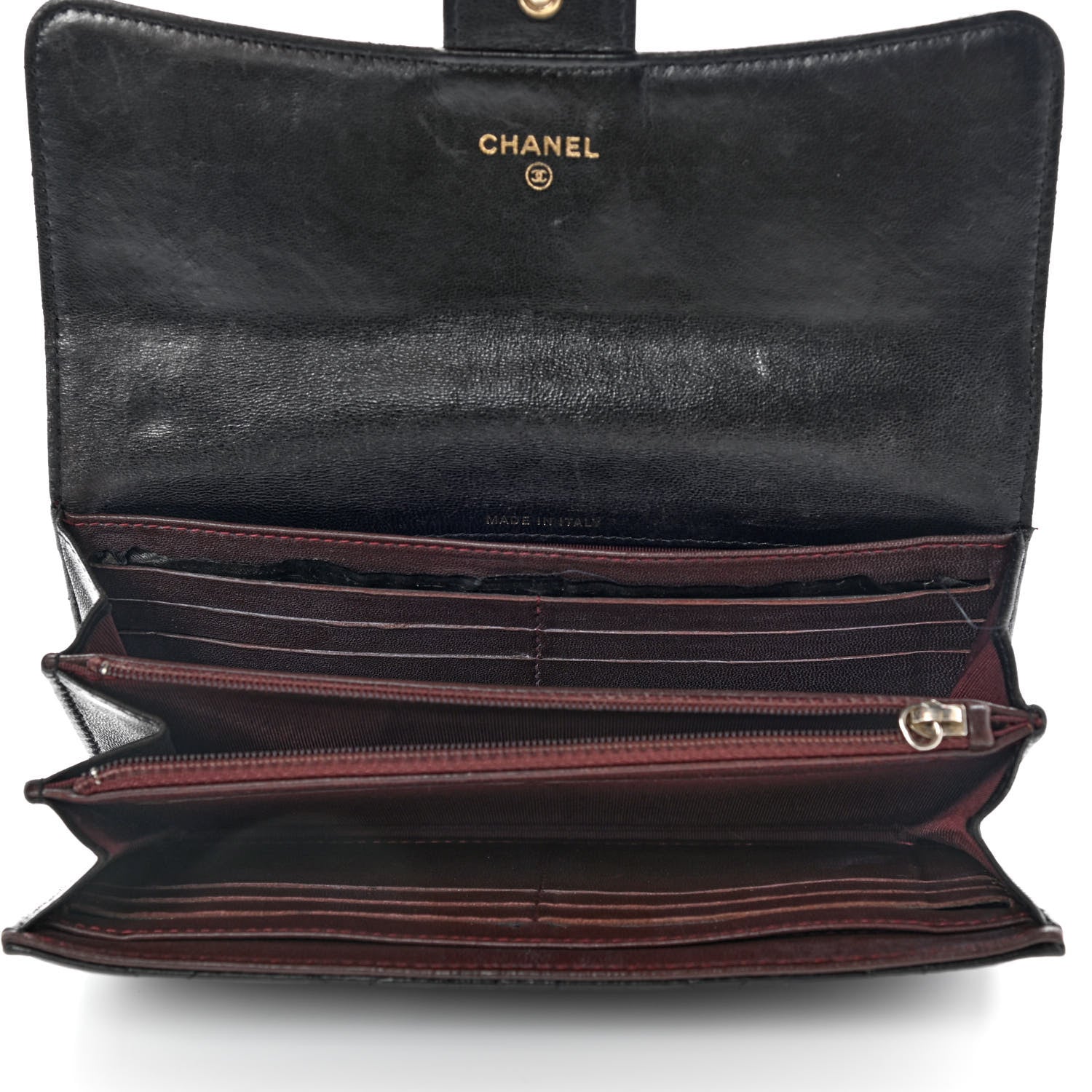 Chanel Lambskin Quilted Large Gusset Flap Wallet Black 5 of 24