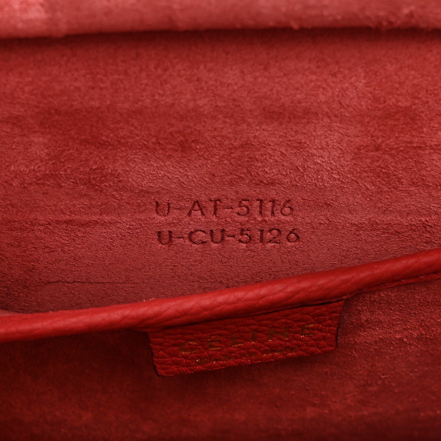 Drummed Calfskin Nano Luggage Red