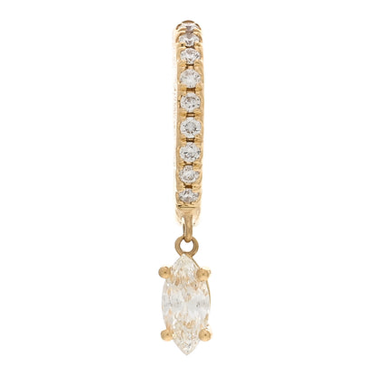 Anita Ko 18K Yellow Gold Diamond Single Marquise Huggie Drop Earring 1 of 4