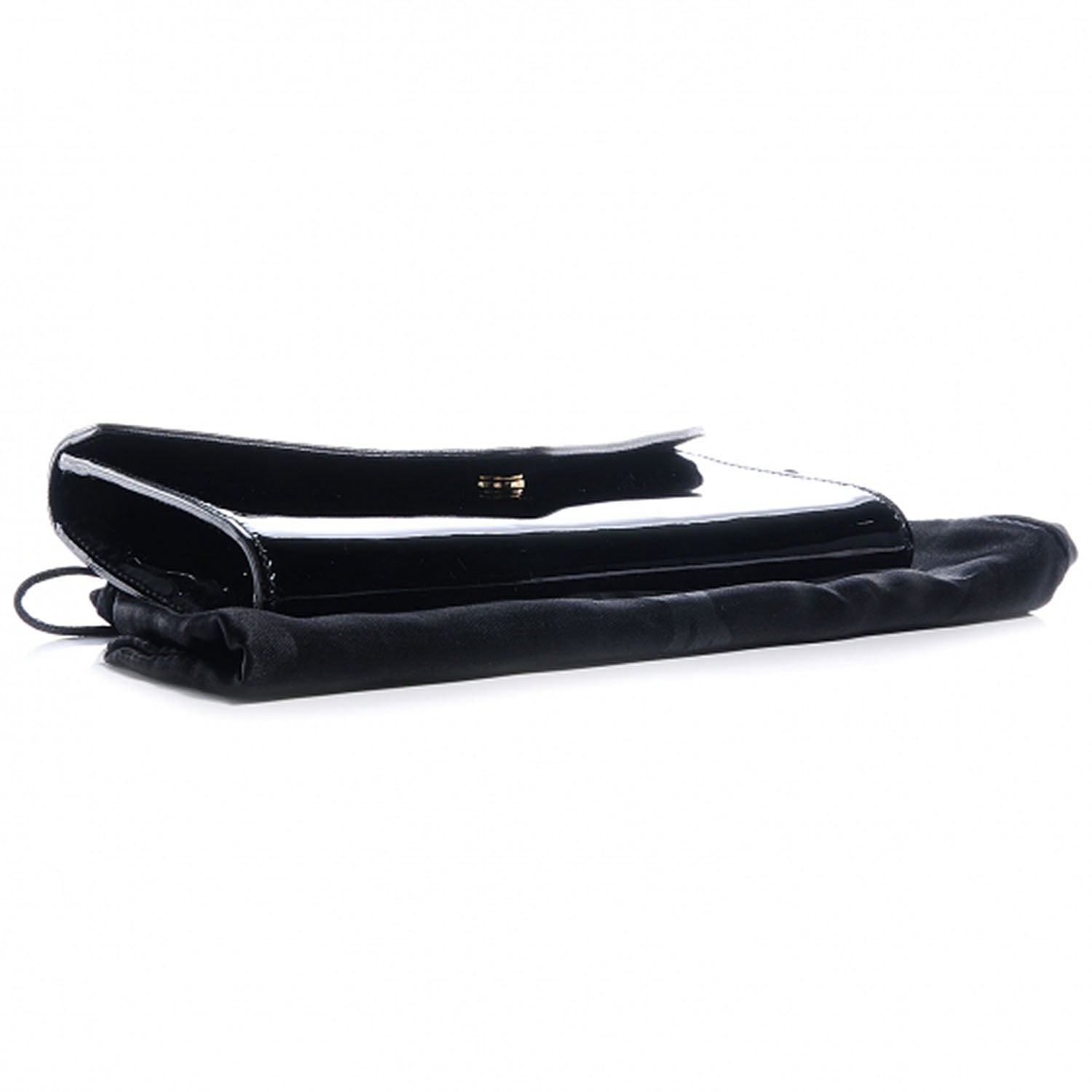 Saint Laurent Patent Y-Mail Clutch Black 4 of 7