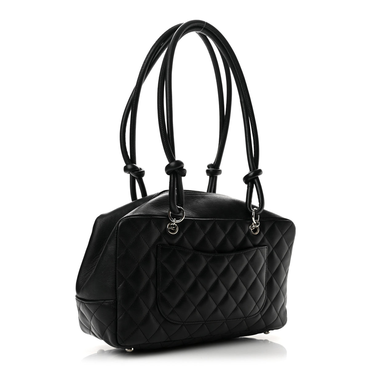 Chanel Calfskin Quilted Large Cambon Bowler Black 3 of 14