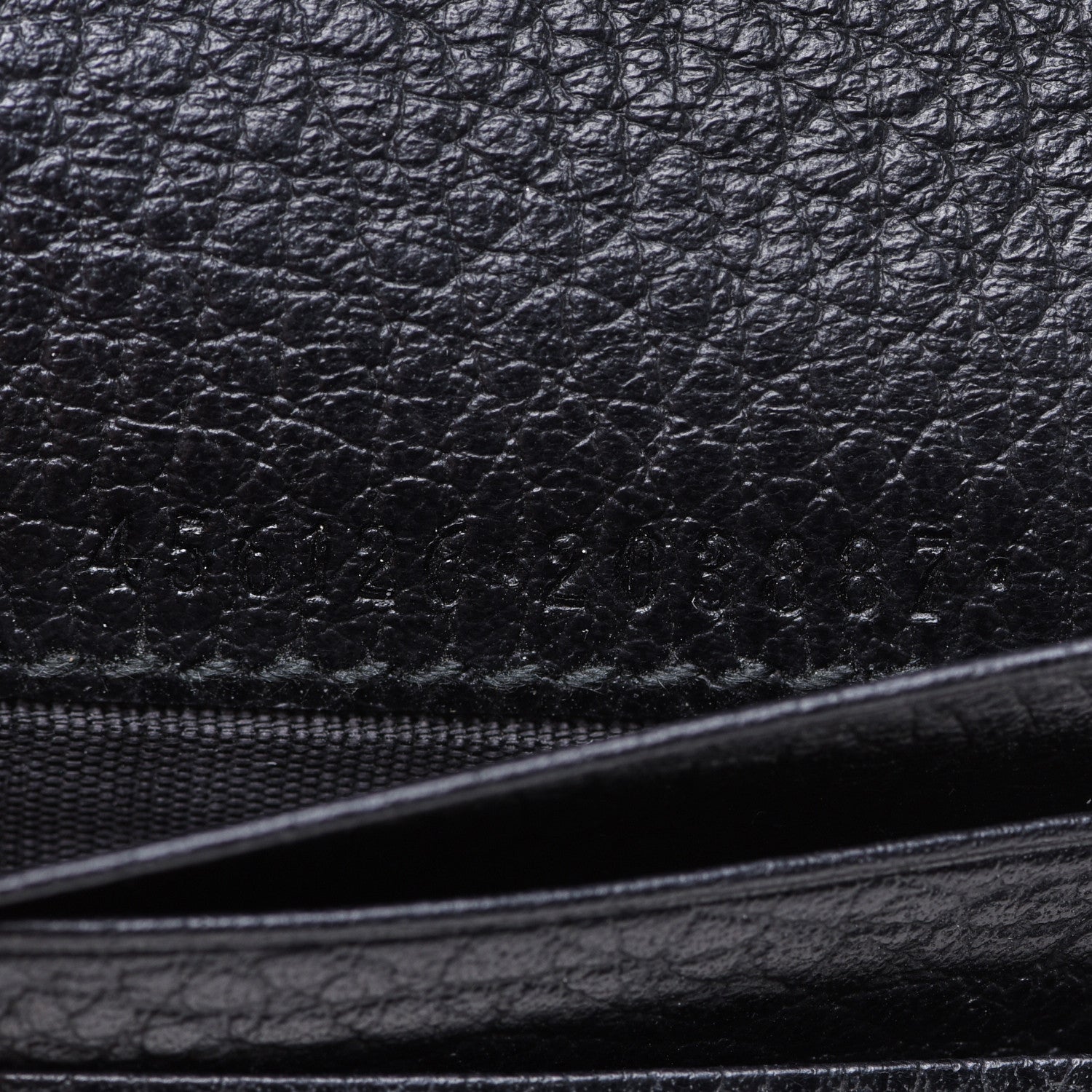 Gucci Pebbled Calfskin GG Marmont Card Case Black 7 of 8