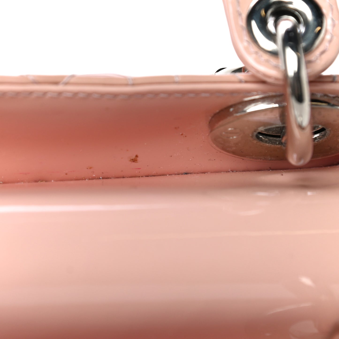Patent Cannage Mini Lady Dior Light Pink