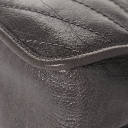 Saint Laurent Crinkled Calfskin Matelasse Monogram Medium Niki Chain Satchel Dark Chocolate 12 of 16